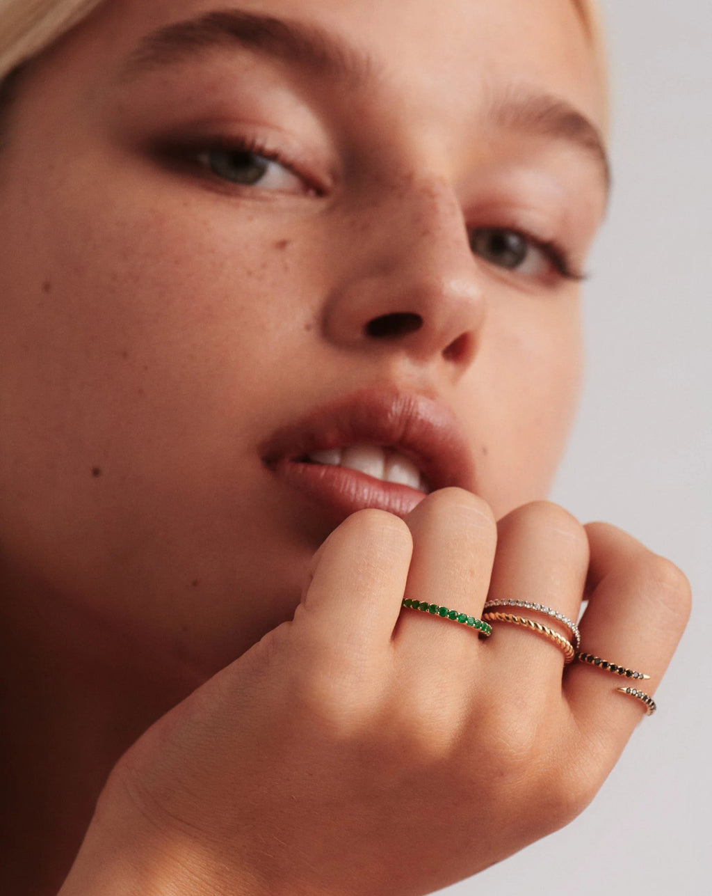 Fine Half Emerald Eternity Ring | 14ct Solid Gold/Emerald