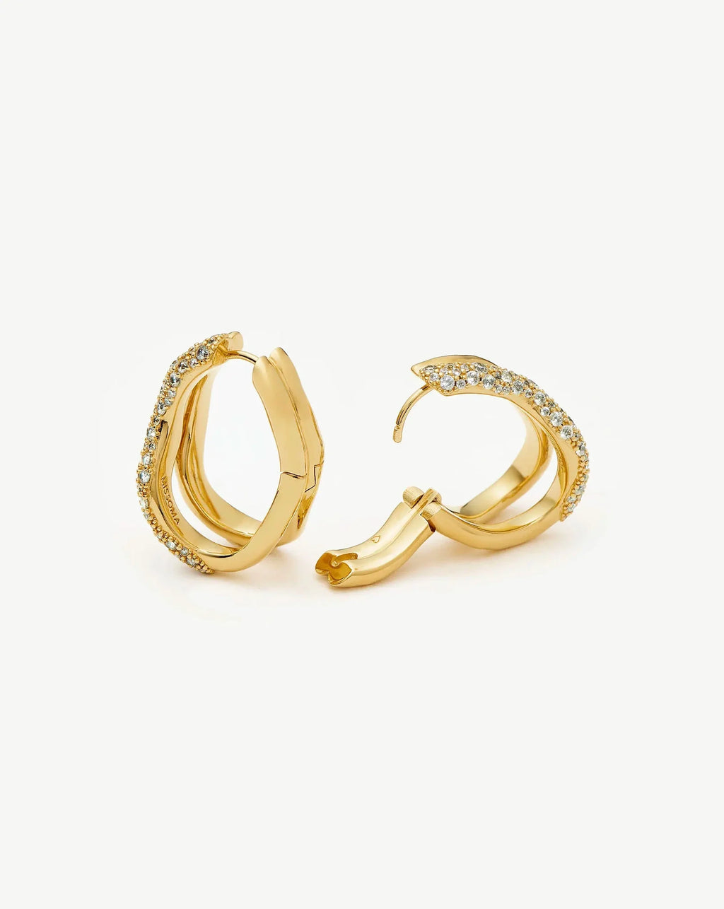 Molten Snow Double Medium Hoop Earrings | Missoma UK