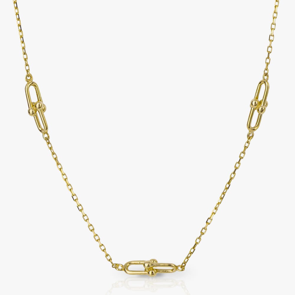 9ct Gold Open Eye Link Necklace